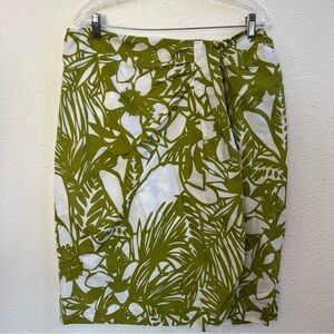 Lane Bryant green floral wrap skirt